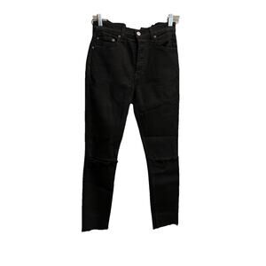 Reformation Black Destroyed Serena High Skinny‎ Women's Jeans Size 25